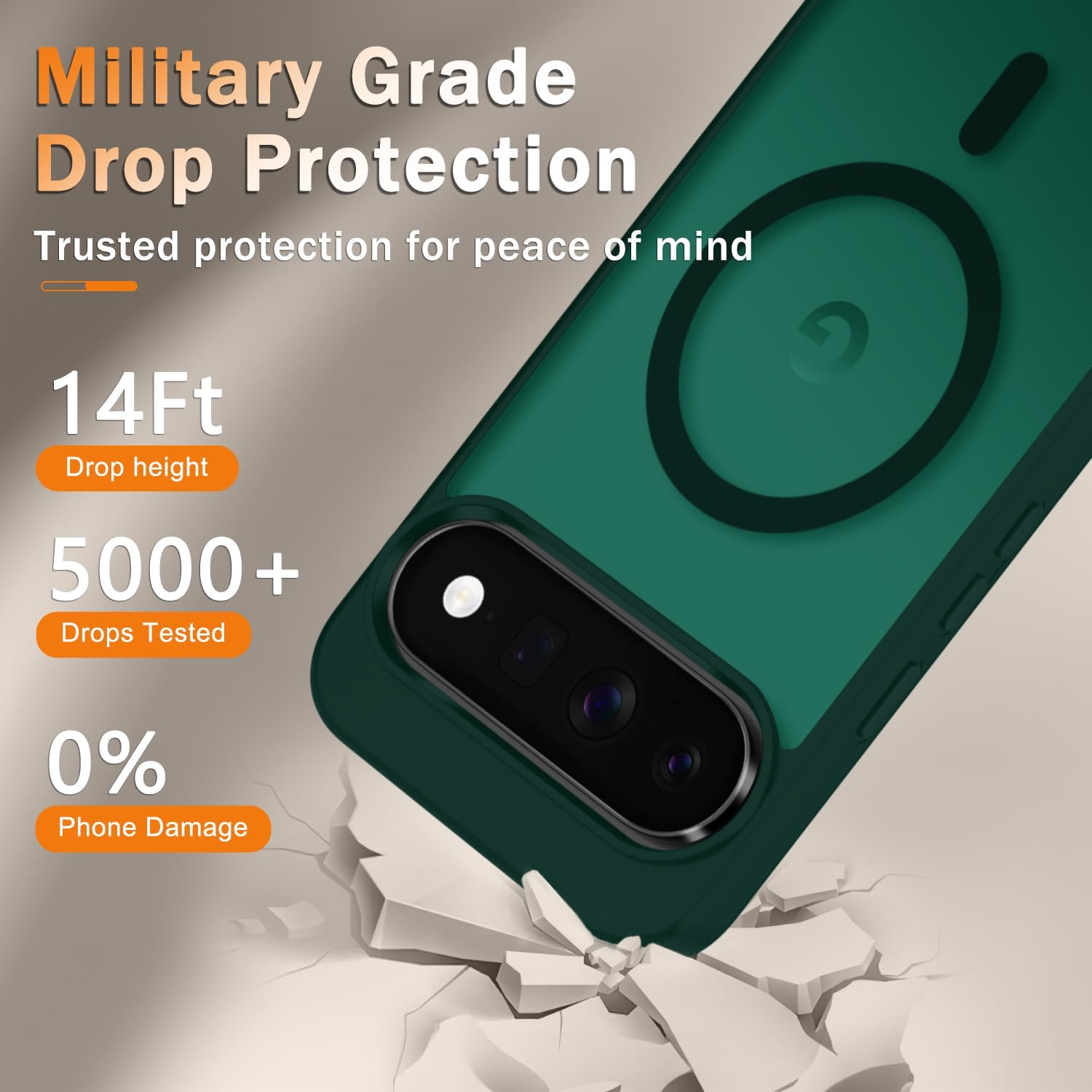 for Google Pixel 11 Case/Pixel 11 Pro Case, Magnetic Cover, Dark Green