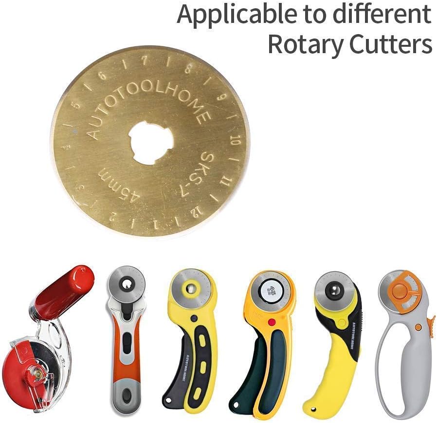 Titanium Rotary Cutter Blades 45mm 10 Pack Replacement Blades for Fabric