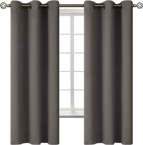 BGment Grey Blackout Curtains for Bedroom 63 Inch Long - 2 Panels