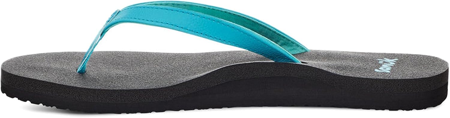 Sanuk Yoga Joy Womens Flip Flops | Yoga Mat Footbed | Sandals for Women | Womens Yoga Sandals | Women's Beach Sandals