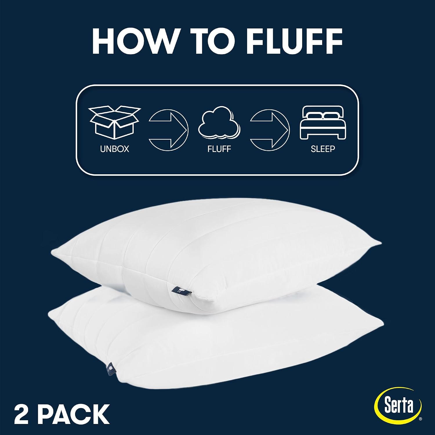 Serta Down Illusion Soft/Medium Cooling Bed Pillows,Standard/Queen (2 Pack)