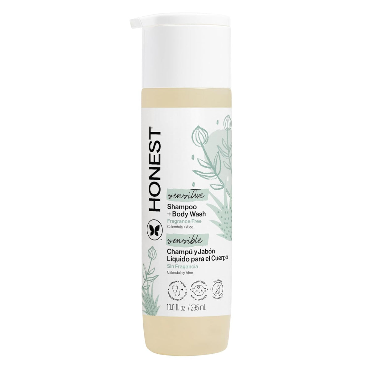 The Honest Company Shampoo & Body Wash, Tear-Free, Fragrance-Free, 10 fl oz
