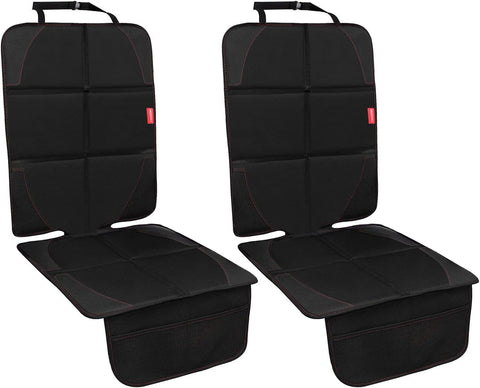 MORROLS Car Seat Protector, 2 Pack Carseat Protector with Thick Padding, Baby/Pets for Child Car Seat-Mesh Pockets-Waterproof-Universal Size(Black)