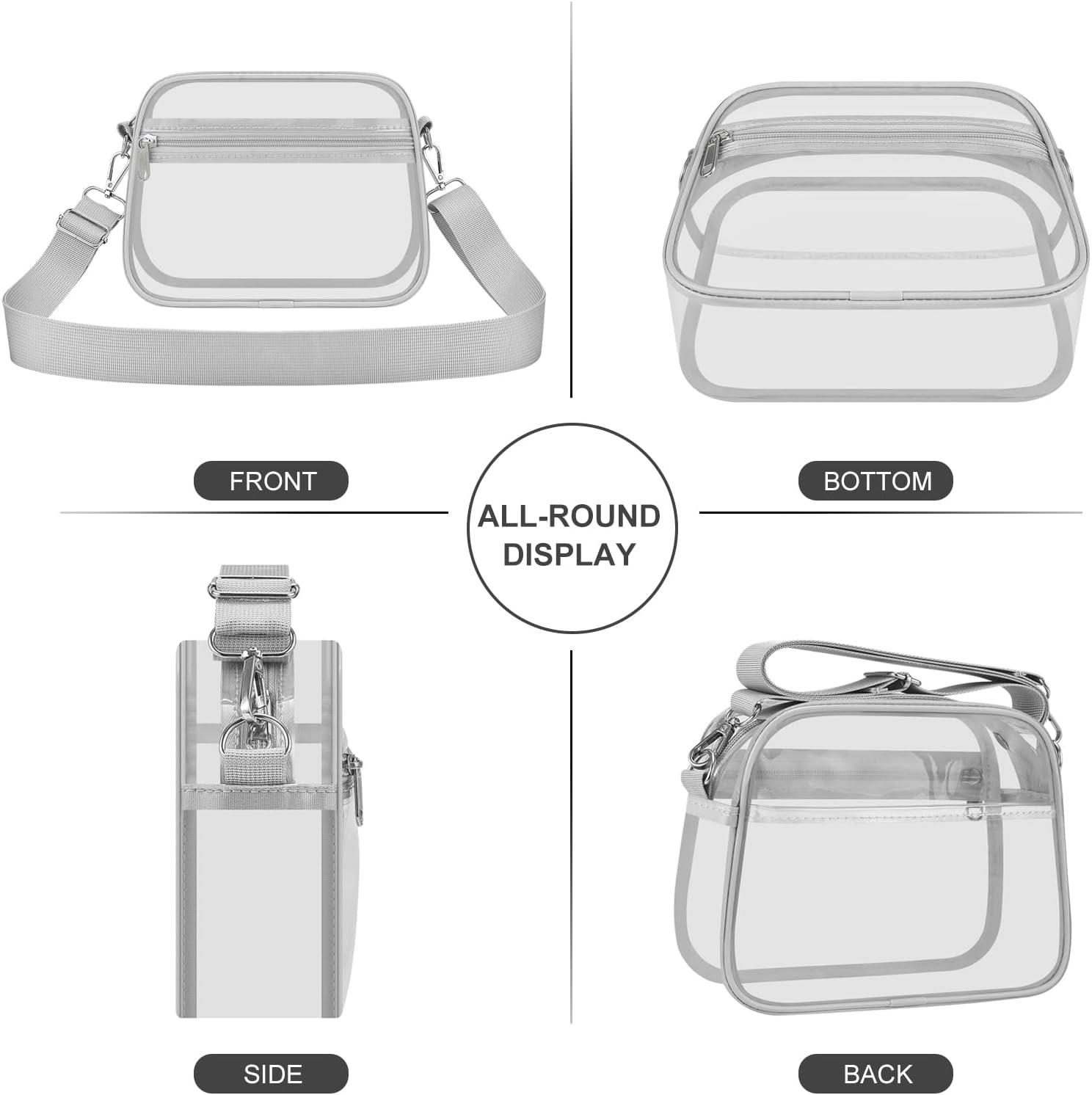 USPECLARE Clear Bag for Stadium Events Clear Sports Fan Handbags Purses