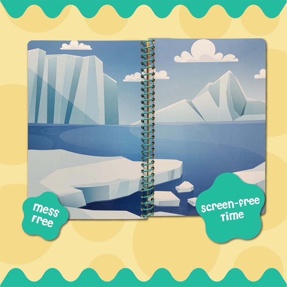 Stick4Ever Jelly Sticker Book® - for Kids - Waterproof, Easy to Clean Reusable Sticker Book for Toddlers- Reusable Road Trip Activities for Kids - Stocking Stuffers for Toddlers (Animals)