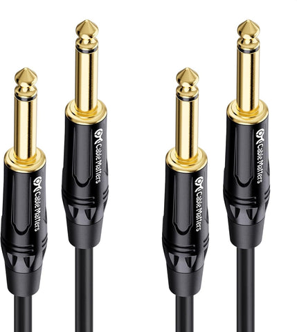 Cable Matters 2-Pack 1/4 Inch TS to TS Guitar Cable, 6ft