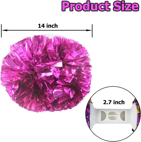 Hooshing 2/6/12PCS Pom Poms Cheerleading with Baton Handle Cheerleader Pompoms for Cheering Sports Games Dancing Party Team Spirit