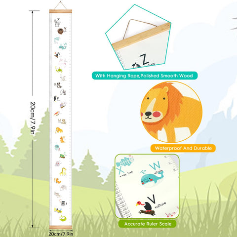 MIBOTE Growth Height Chart for Kids, Removable 79"x7.9" (Letters)