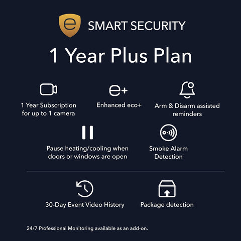 ecobee Comfort & Security Bundle 1-Year Smart Security Plus Subscription
