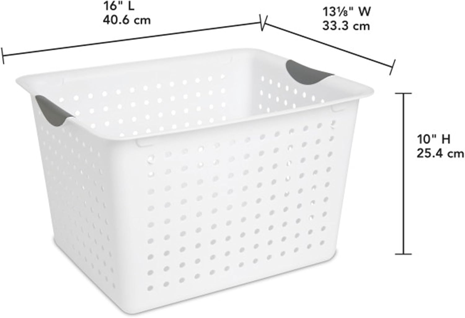 Sterilite Deep Ultra Basket, Open Top Plastic Storage Organizer, 12-Pack