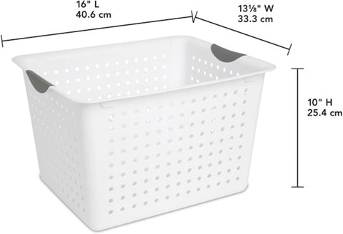 Sterilite Deep Ultra Basket, Open Top Plastic Storage Organizer, 12-Pack