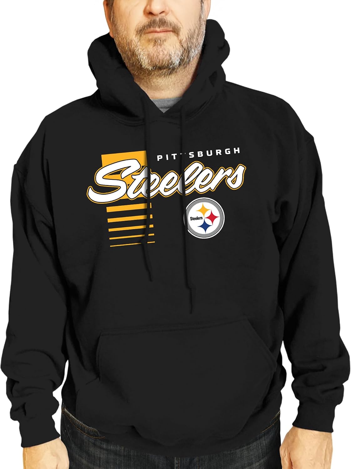 Team Fan Apparel NFL Adult Unisex Retro Script Ultra Soft Fleece Hooded Sweatshirt, Officially Licensed Football Performance
