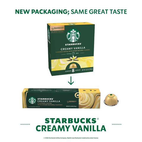 Starbucks by Nespresso Vertuo, Vanilla Flavored Coffee, 30-count