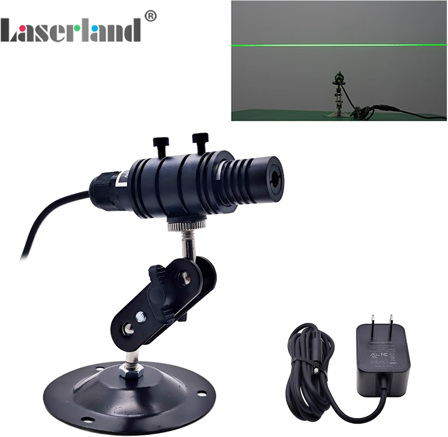 532nm Waterproof Green Generator Line Module for Halloween Scary House Laser Swamp Laser Pond Haunted House Garden Yard Decoration NOT for Alignment (Class IIIr 12V with Adapter and Mount)