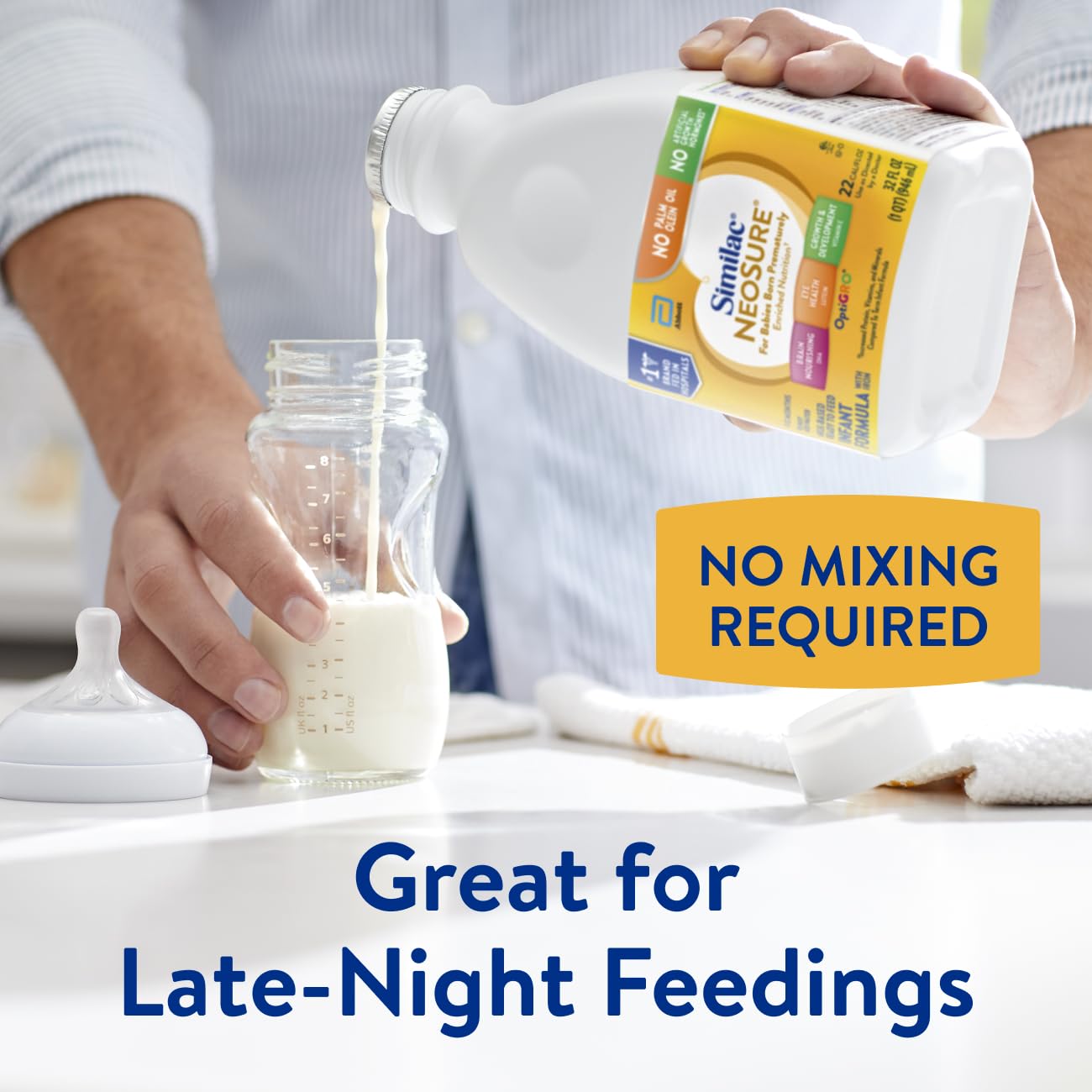 Similac NeoSure Premature Post-Discharge Infant Formula, Ready-to-Feed Baby Formula, 32-fl-oz Bottle, Pack of 6