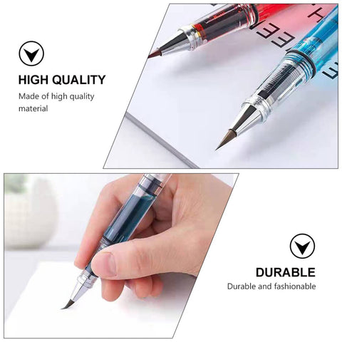 NUOBESTY 15 Pcs Refillable Fountain Brush Pen Type New Writing Water Brush Pen Set Refillable Calligraphy Pens for Beginners Piston Filling Fountain Pen
