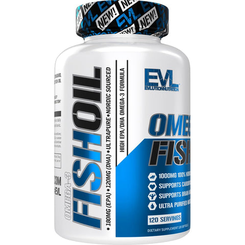 Evlution Nutrition Triple Strength Omega 3 Fish Oil - Burpless Fish Oil EPA DHA Omega 3 Supplement in Easy to Swallow Citrus Flavor Softgels - Enteric Coated Fish Oil Supplement - 120 Count