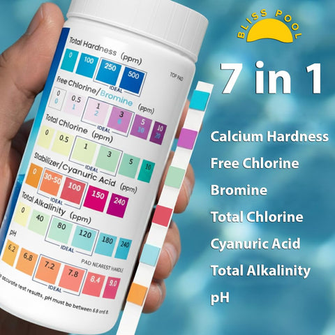 Pool Test Strips with App 7 in 1 (150 Strips) Easy & Accurate Testing