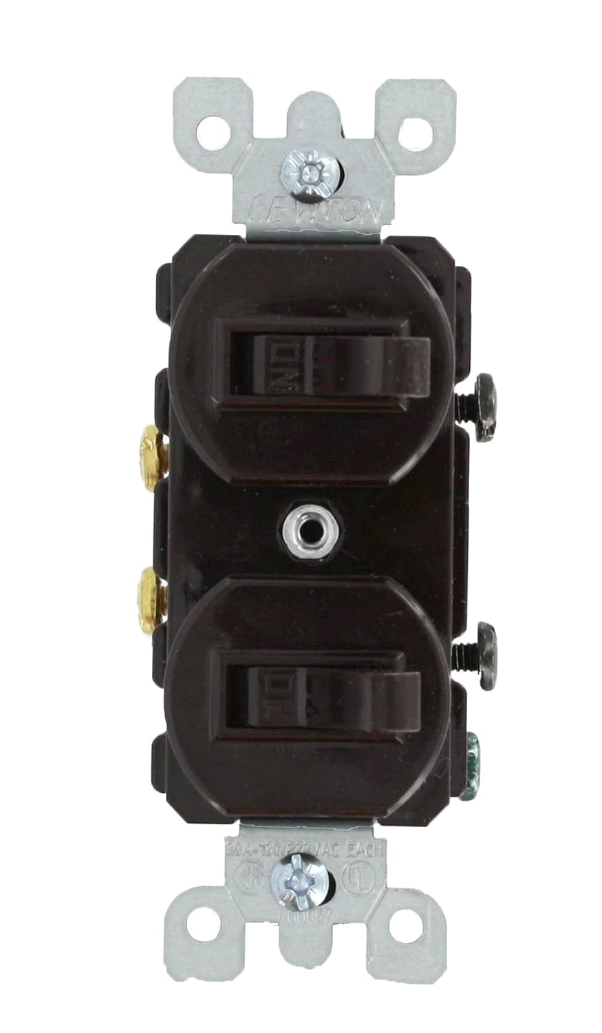 Leviton 20 Amp, 120/277 Volt, Duplex Style Single-Pole / Single-Pole AC Combination Switch, Commercial Grade, 5334-W, White