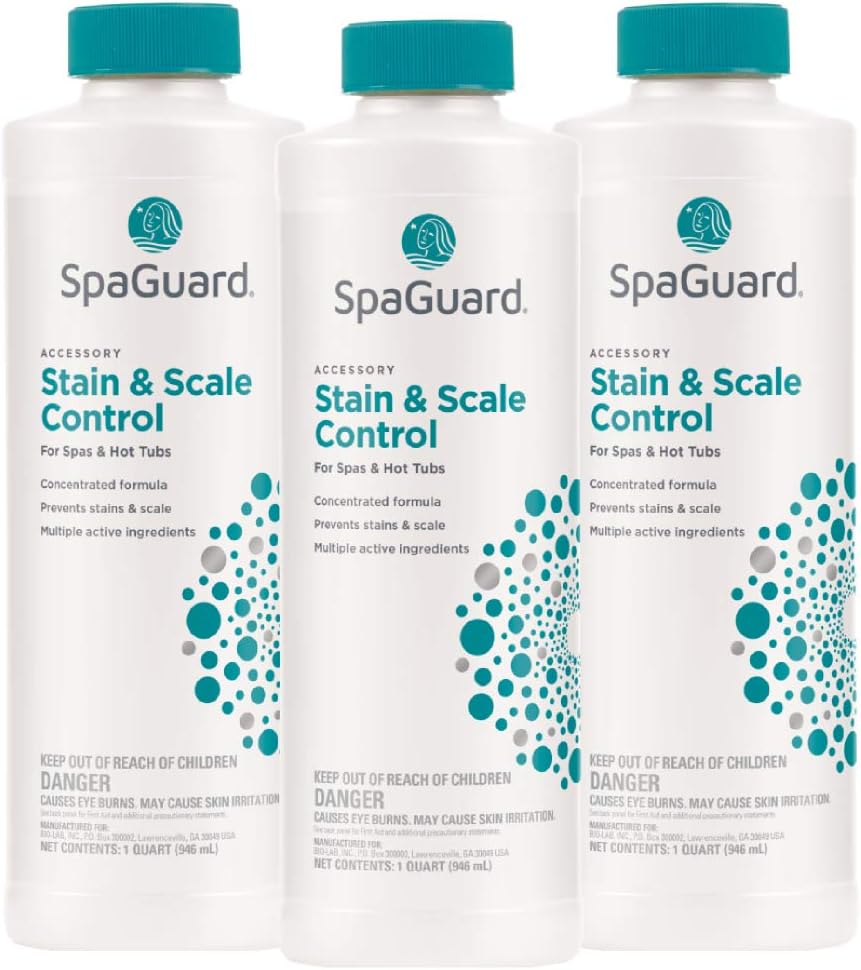 SpaGuard Stain & Scale Control for Spas & Hot Tubs, 1 Quart, 3 Pack