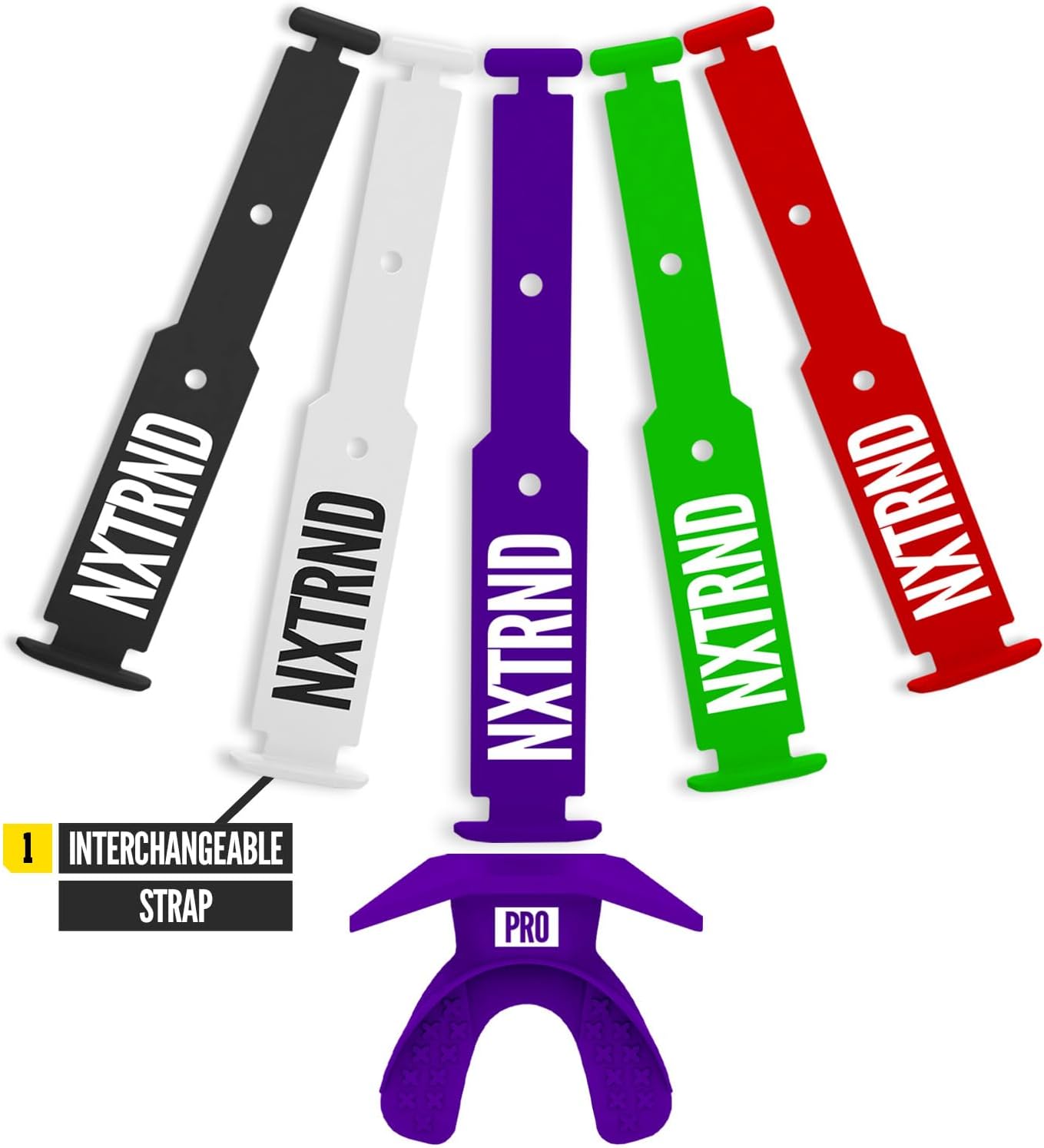 Nxtrnd One Pro Football Mouth Guard, Interchangeable Strap, Fits Adult & Youth (Purple)