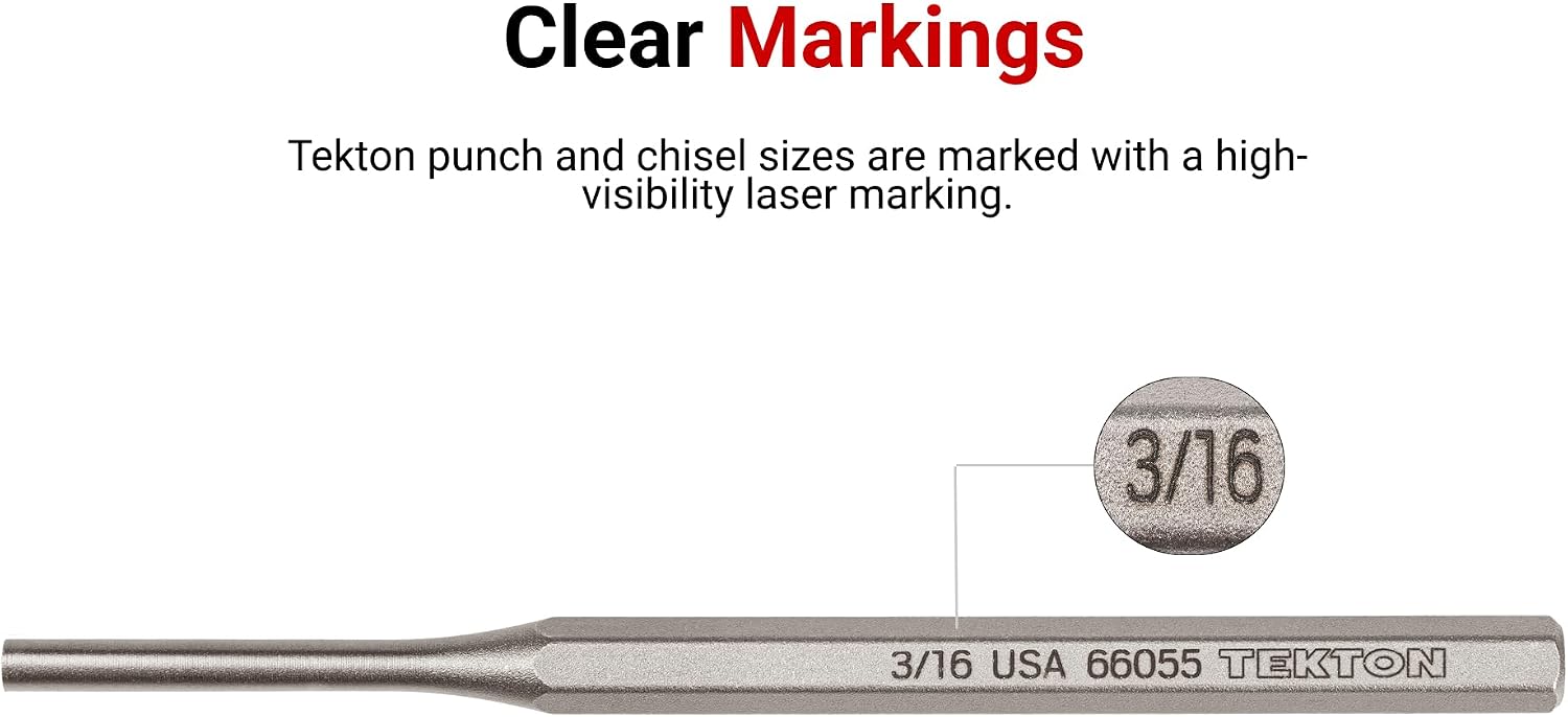 TEKTON 1/16 Inch Roll Pin Punch | 66061 | Made in USA