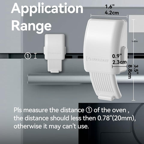 EUDEMON 1 Pack Oven Front Lock,Childproof Oven Door Lock, Easy to Install & Use Durable and Heat-Resistant Material no Tools Need or Drill(White)