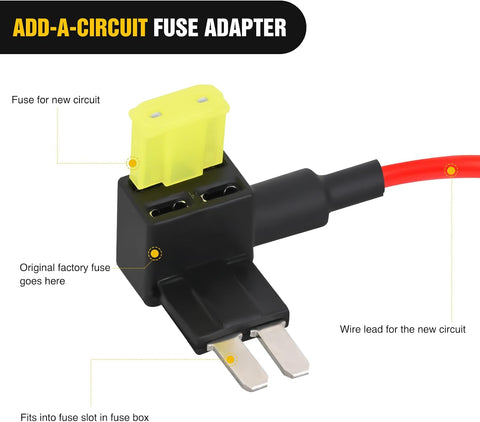 Nilight 10 Pack Micro2 Car Add a Circuit ATR Blade Fuse Tap Adapter | Micro II Fuses Holder with 20Amp Fuse Adding Additional Circuit Without Cutting Splicing Wires