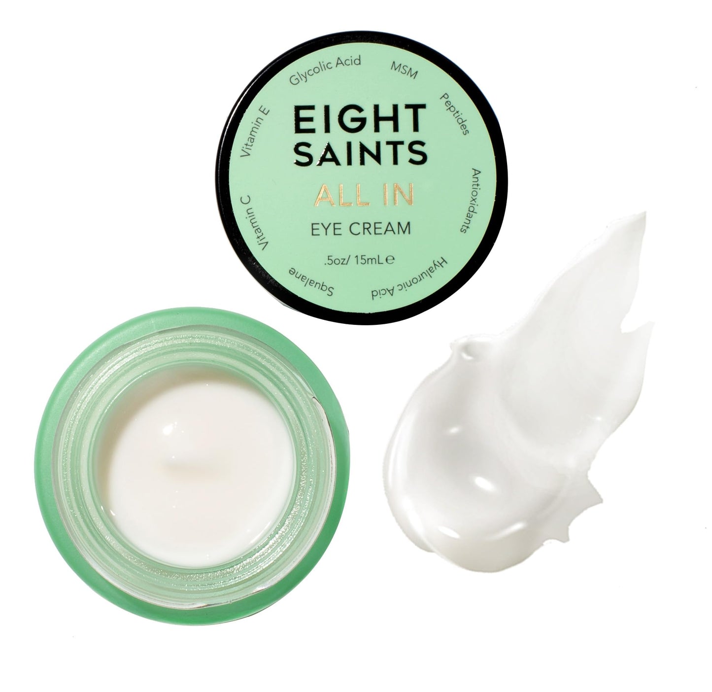 Eight Saints Skin Care All In Eye Cream, Natural and Organic Anti Aging Under Eye Cream to Reduce Puffiness, Wrinkles, and Under Eye Bags, Dark Circles Under Eye Treatment, 0.5 Ounces