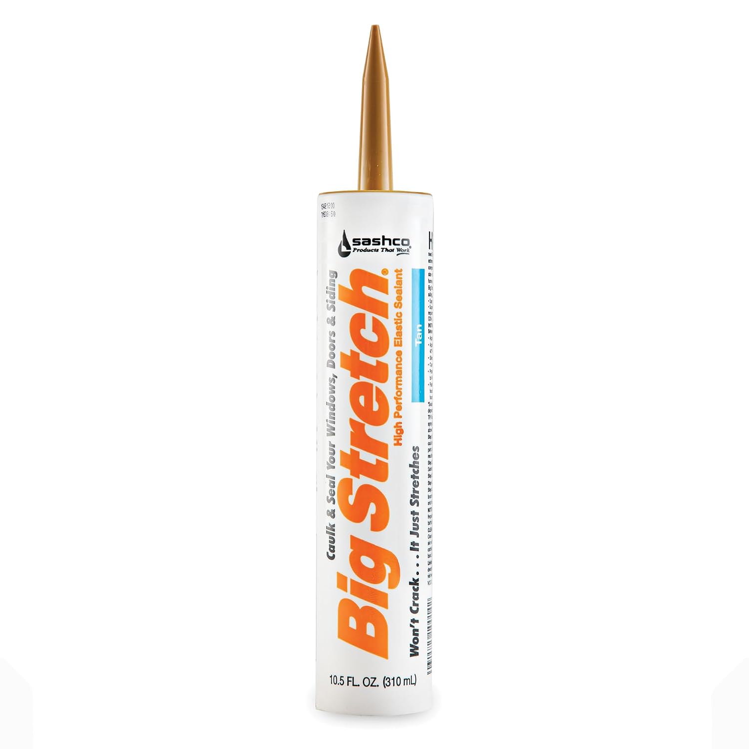 Sashco - BIG-P-TA-12 Big Stretch Acrylic Latex High Performance Caulking Sealant, 10.5 Ounce Cartridge, Tan (Pack of 12)