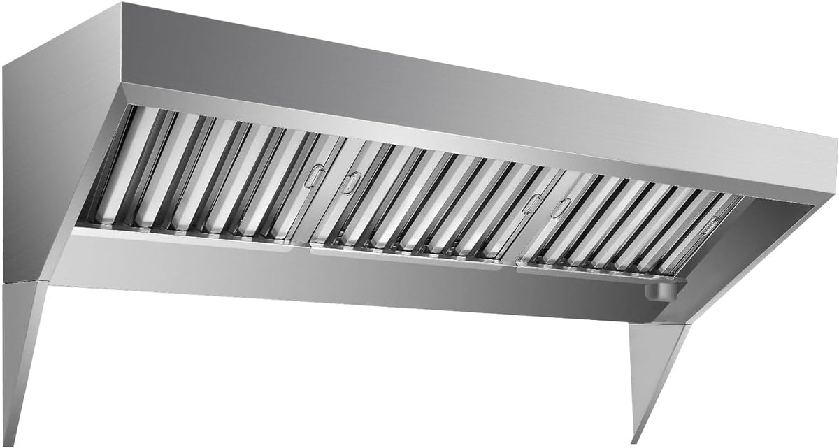 7FT Commercial Exhaust Hood with 3 Detachable U-shaped Grid Oil Filter Mesh