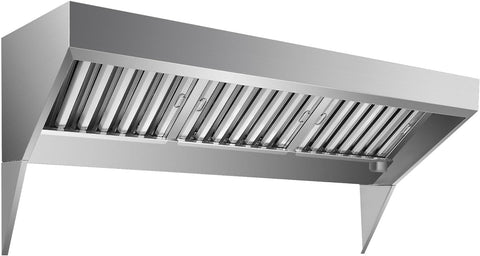 7FT Commercial Exhaust Hood with 3 Detachable U-shaped Grid Oil Filter Mesh