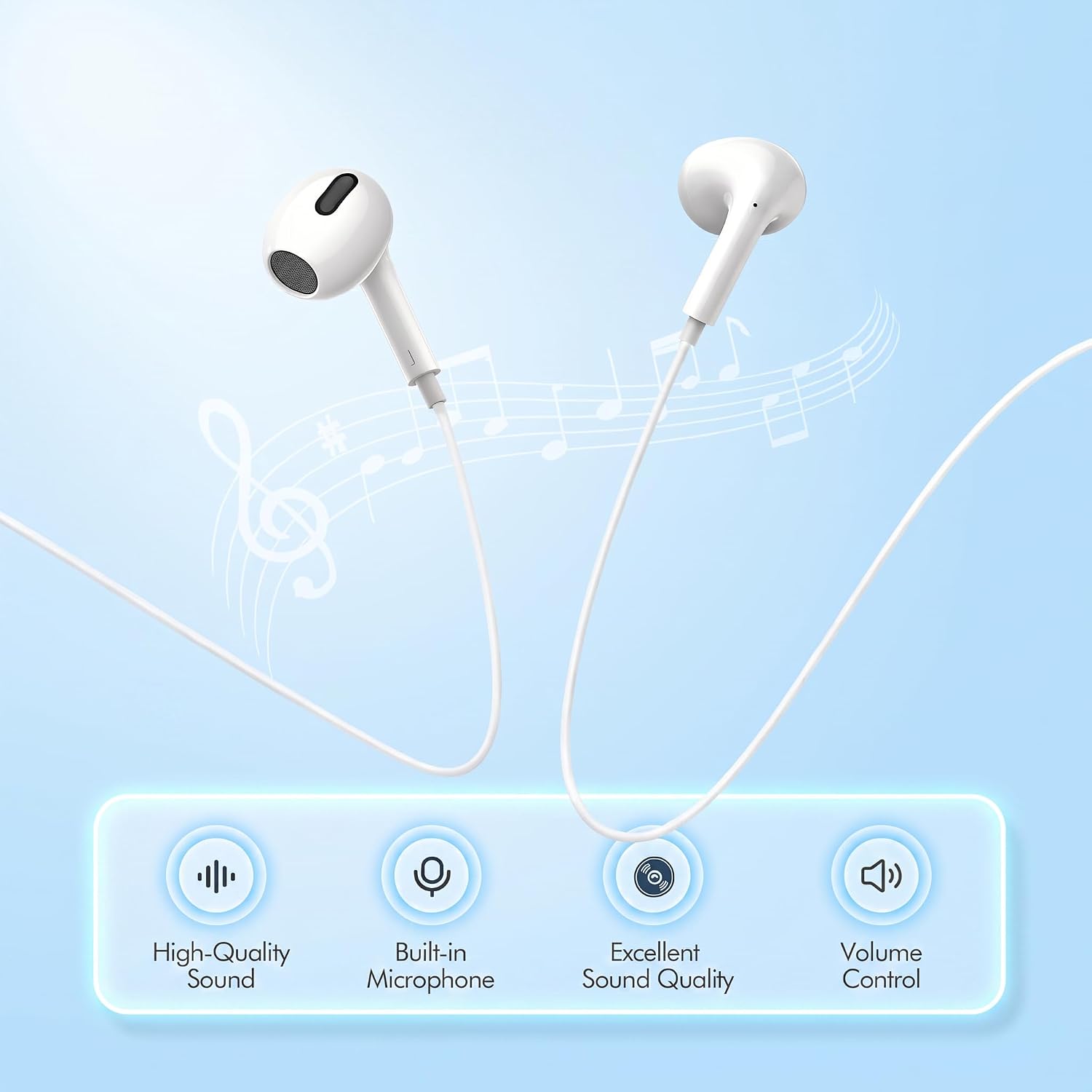 2 Pack USB C Wired Headphones for iPhone 17/16/15 Pro Max Earbuds