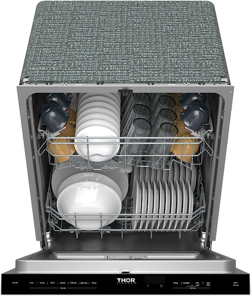 24 Inch Built-In Top Control Dishwasher with Pocket Handle – Stainless Steel