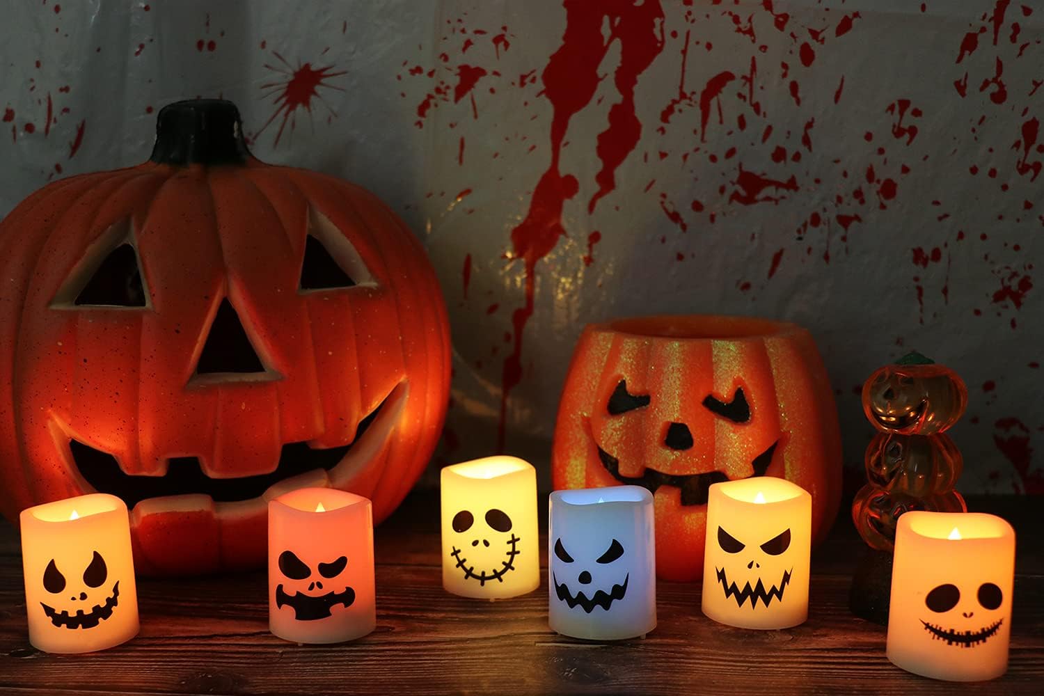 GenSwin Halloween Flameless Votive Candles Color Changing with Remote Timer