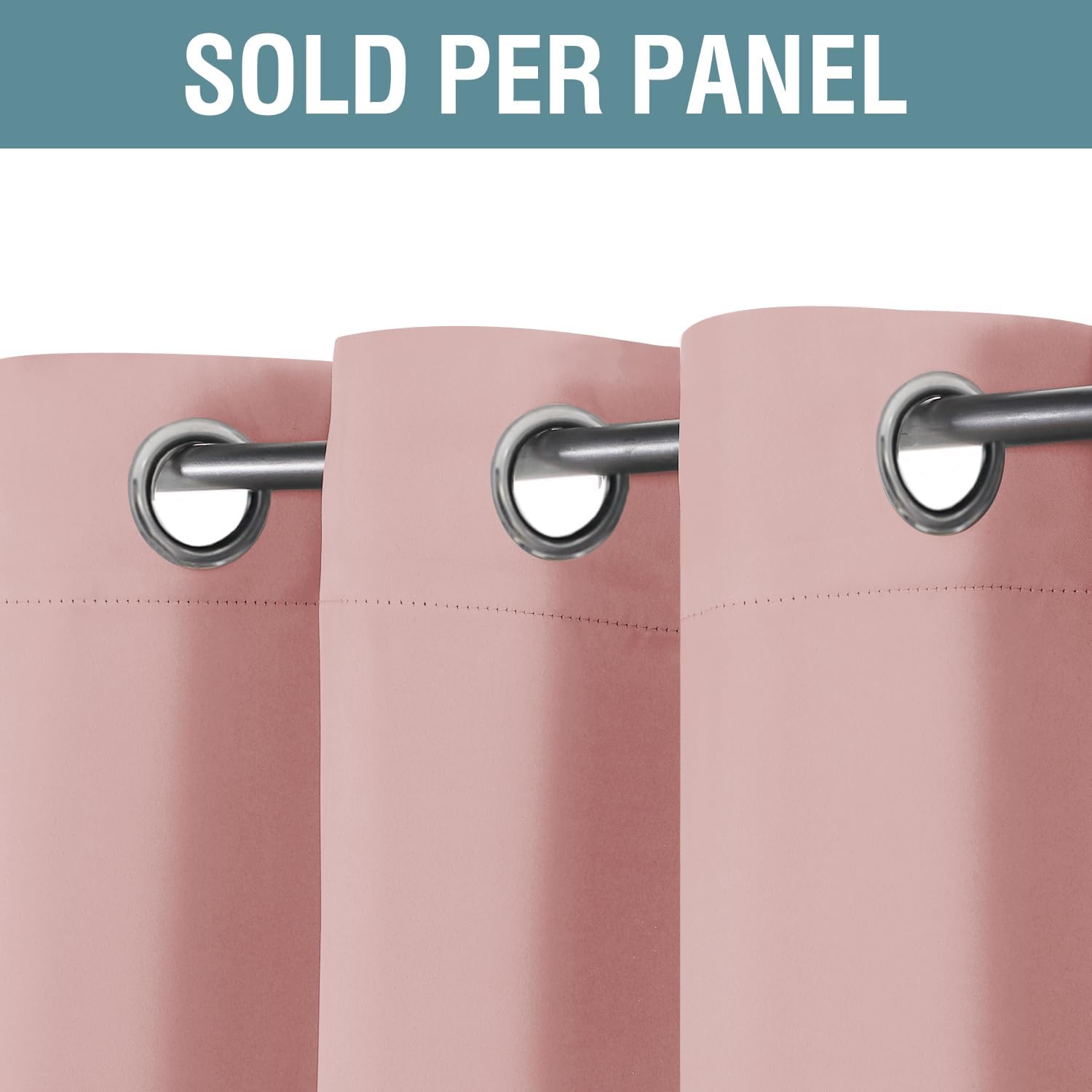 H.VERSAILTEX Blackout Curtain for Living Room Thermal Insulated Window Treatment Curtain 54 inch Length Energy Saving Solid Grommet Top Blackout Drape, One Panel, Baby Pink, 52" W x 54" L