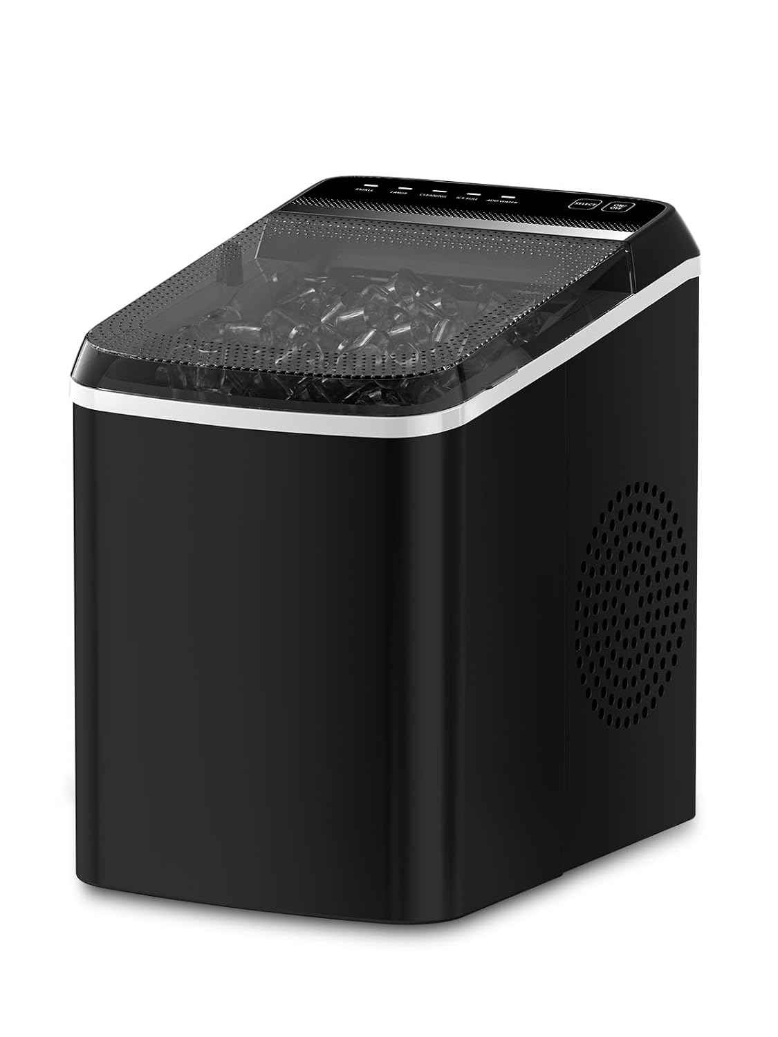 KRIB BLING Portable Ice Cube Machine, Countertop Ice Maker, Black