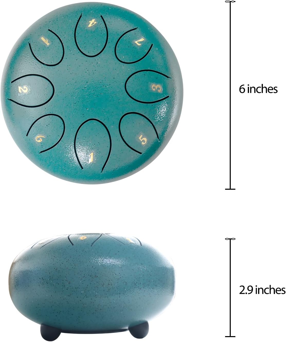 REGIS Steel Tongue Drum 6 Inch 8 Notes, Rain Drum Style Calming Percussion Instrument for Relaxation & Meditation, Musical Gift for Adults & Beginners(malachite)
