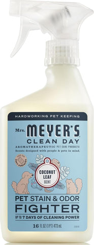 Mrs. MEYER'S CLEAN DAY Pet Stain & Odor Fighter, Coconut Leaf Scent, 16oz