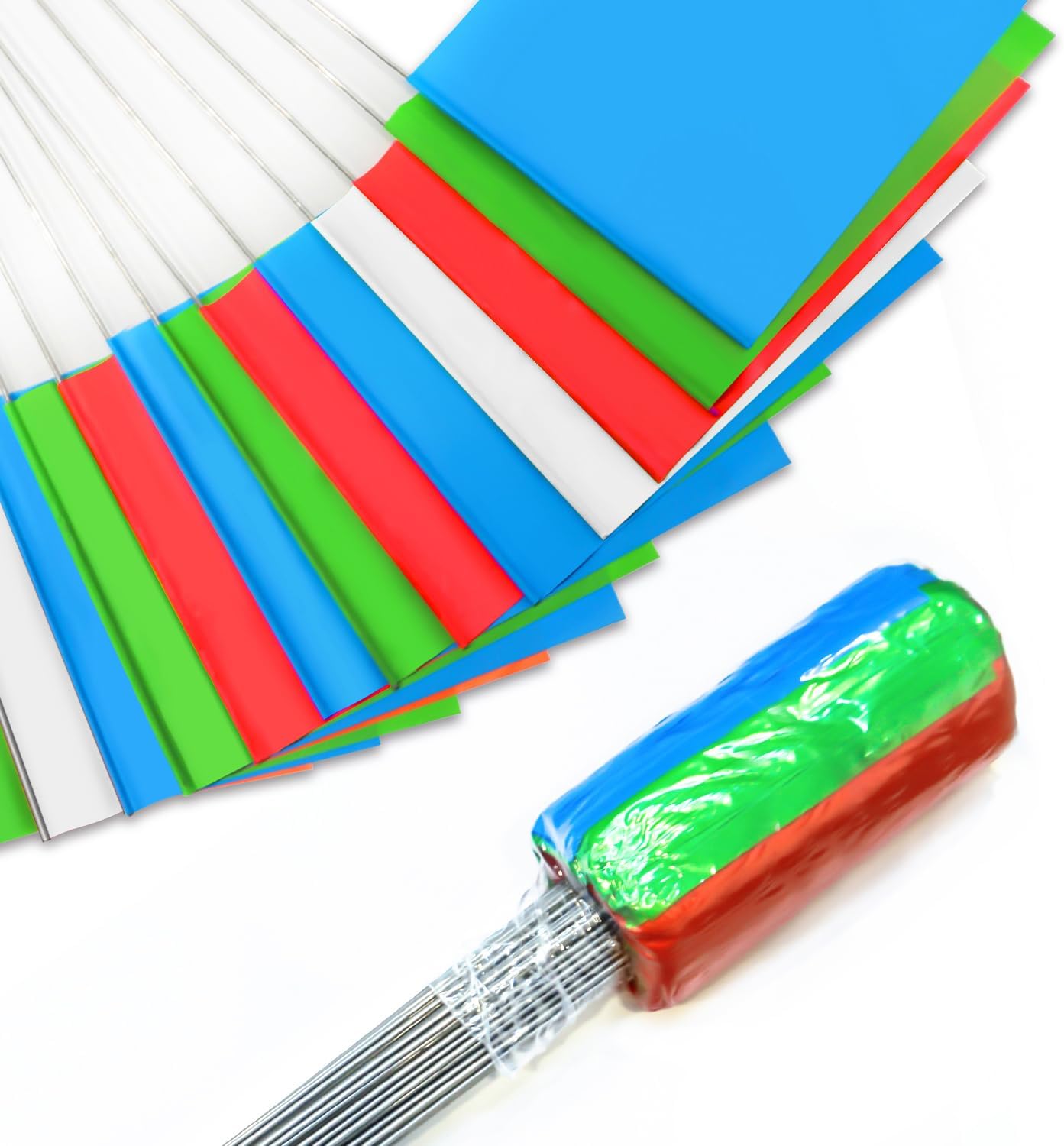 Zozen 100Pack Marking Flags, Red&Green&Blue& White, 15x4x5 In lawn Flag