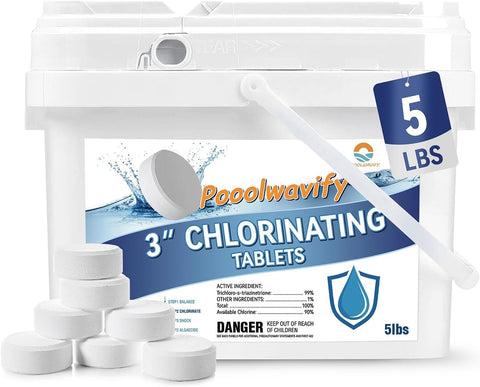 5LBs 3inch Chlorine Tablets for Swimming Pools & Spa Slow Dissolving