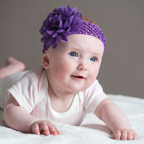 30 Colors Chiffon Flower Baby Girls Headbands Elastic Baby Bows