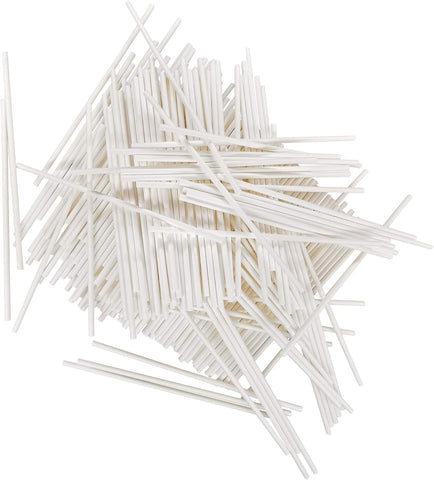 200 Count 5 INCH White Paper Lollipop Sticks,Cake Pop Sticks,Sucker Sticks for Cookies,Rainbow Candy,Chocolate,Cake Topper(Dia 4mm)
