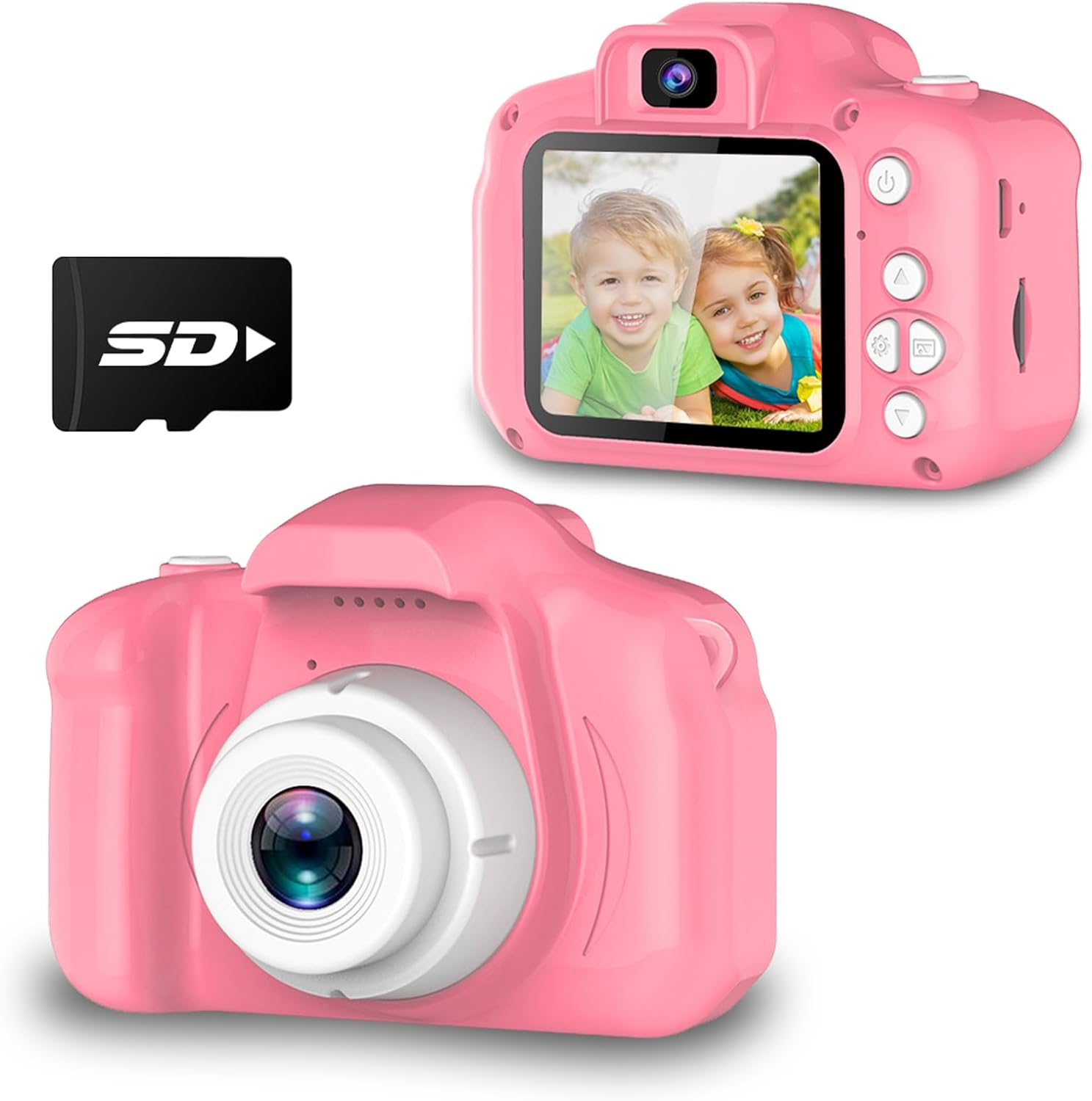Seckton Upgraded Kids Selfie Camera, HD Digital Video Camera for Kids-Pink