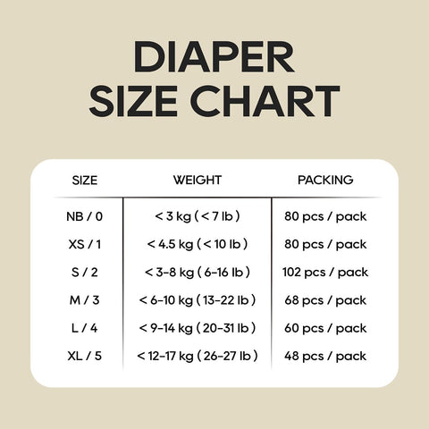 ECO BOOM Diapers, Viscose from Bamboo Diapers, Natural Soft Disposable Nappies for Infant, Size 3 Suitable for 13 to 22lb (Medium - 68 Count)