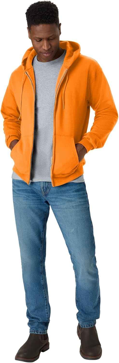 Hanes Men's Zip-up Hoodie, Ecosmart Fleece Full-zip Hoodie for Men, Hooded Sweatshirt