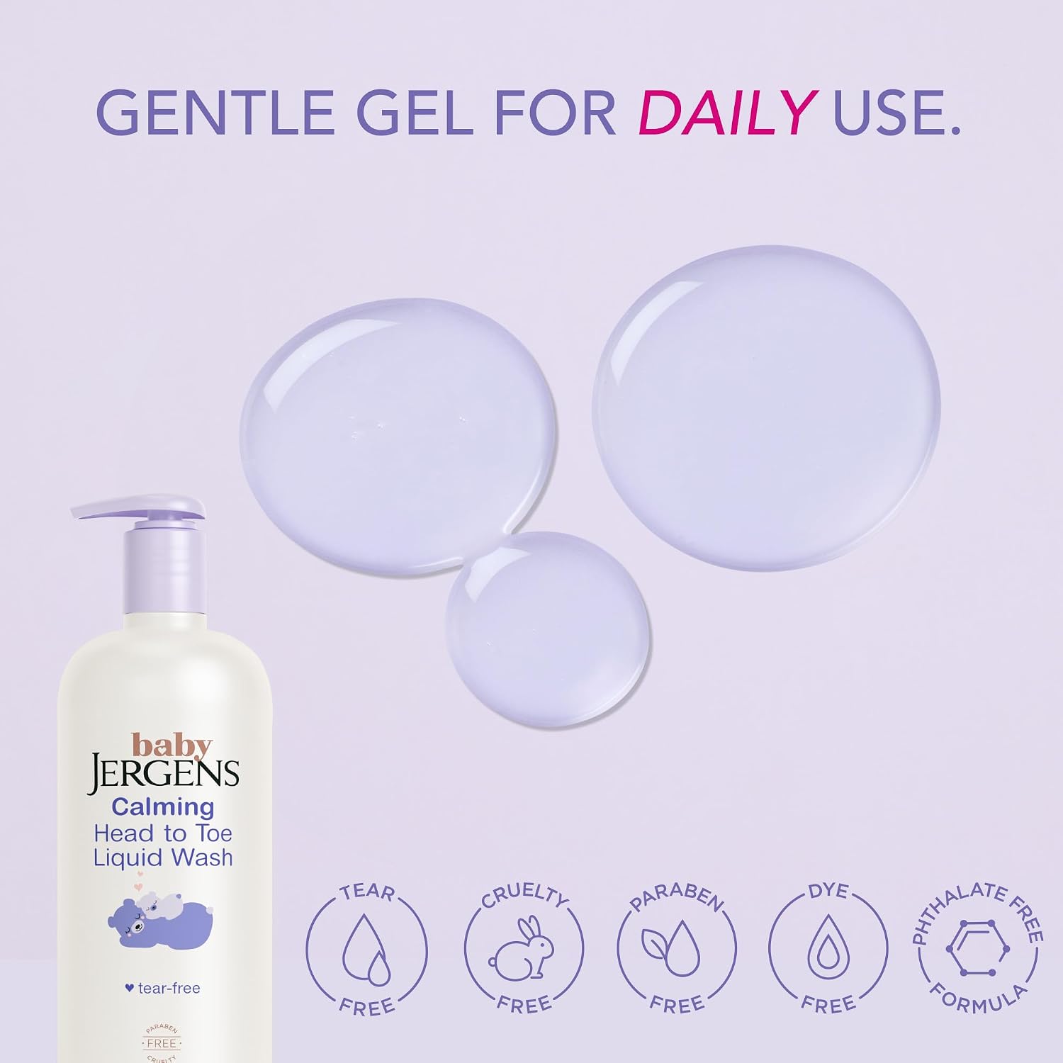 Jergens Baby Calming Head-to-Toe Liquid Baby Wash & Shampoo, 20 Fl Oz