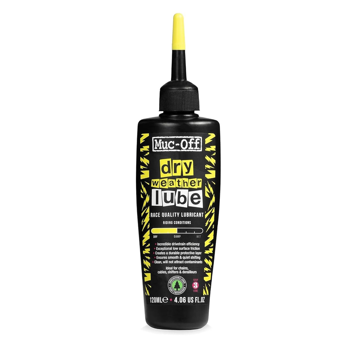 Muc-Off Bio Dry Bike Chain Lube 4.06 fl oz - Wax-Based Formula for Smooth Gear Shifts