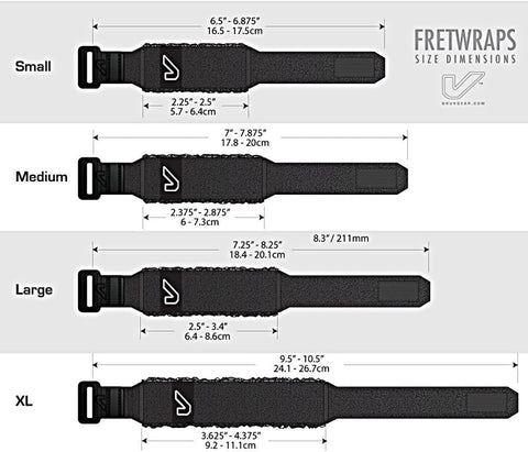 Gruv Gear Fret Wrap & Guitar Mute, Fretwrap for Acoustic, Electric & Bass | String Dampener Recording, Tapping & Practice Accessory (1 Pack, Large Black, Fits 6 String Bass, 8 String Guitar)