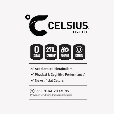 CELSIUS ESSENTIALS™ Sparkling Watermelon Ice, Sugar Free Performance Energy Drink, 16 Fl Oz (Pack of 12)